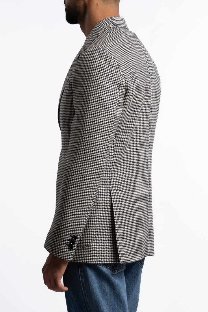 Roma Wool Regular Fit Blazer Black/White Houndstooth