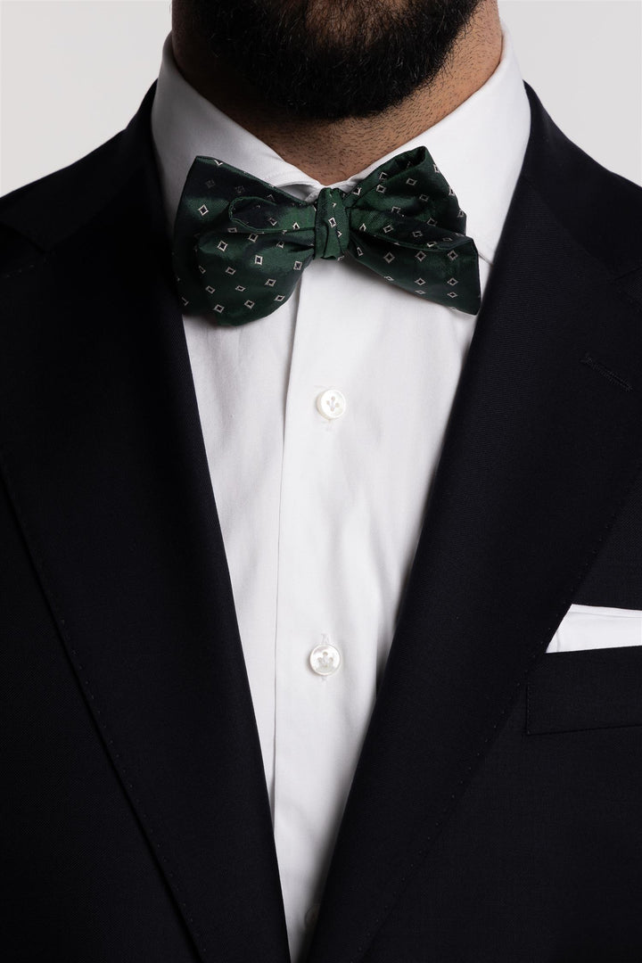 Silk Bow Tie To Make Green/ Blue squares