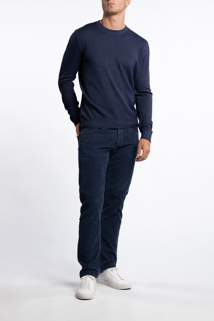 Grover Straight Fit Corduroy Trousers Navy