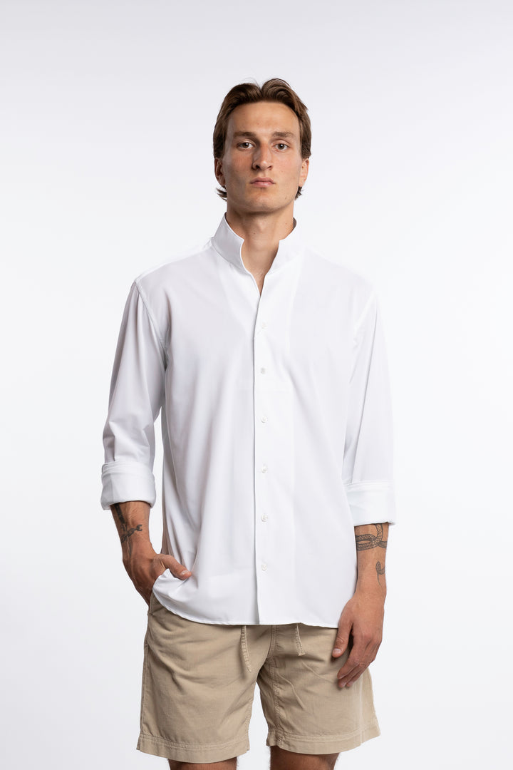 Active Stretch Shirt No Collar White
