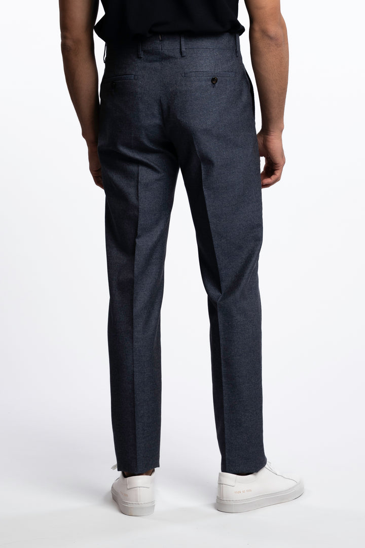 Vulcano Virgin Wool/Cotton Chinos Blue