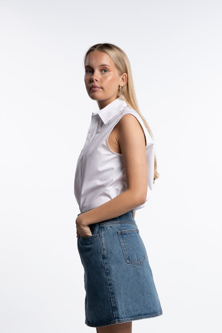 Sleeveless Coastal Shirt- Bright White