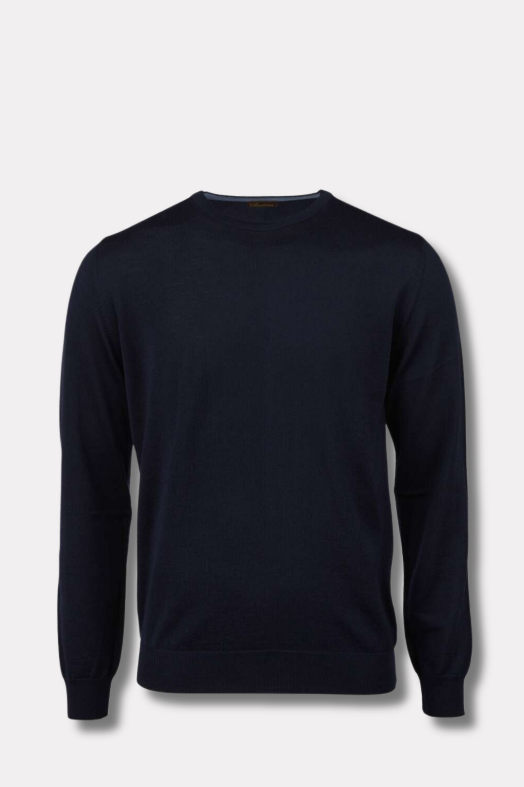 Merino Crew Neck Elbow Patch Navy