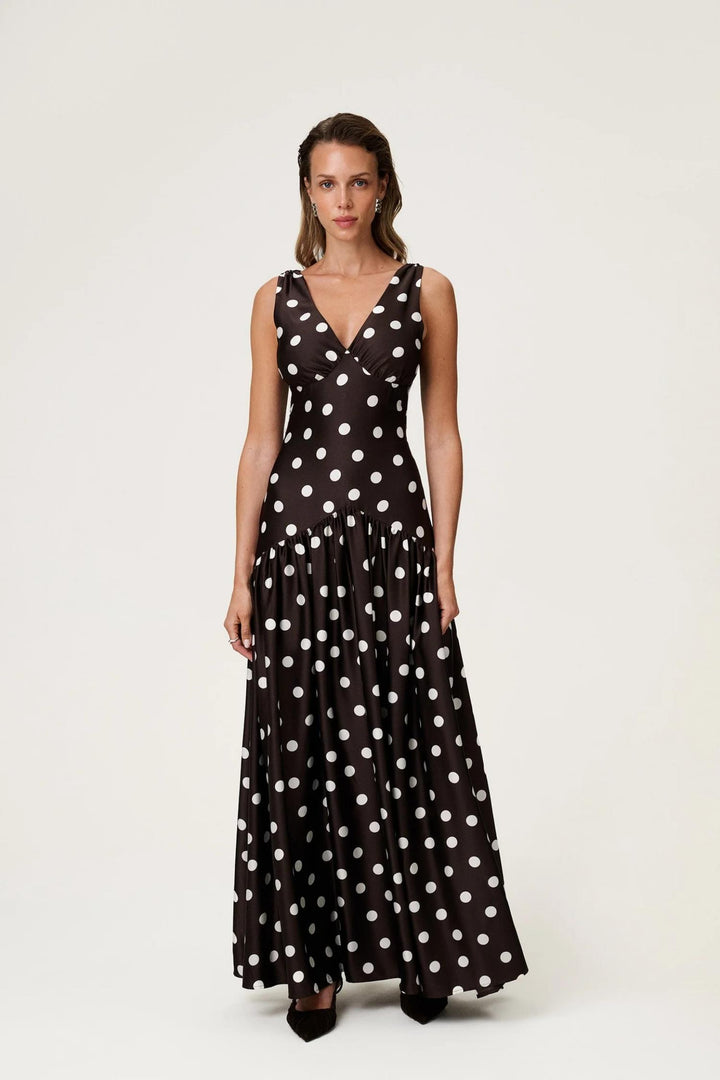 Toulouse Dress- Brown Dot