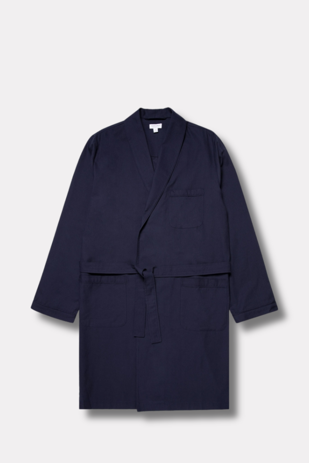 Cotton Flannel Robe Navy