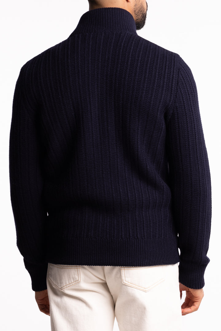 Giubbino Wool Hybrid Jacket Navy