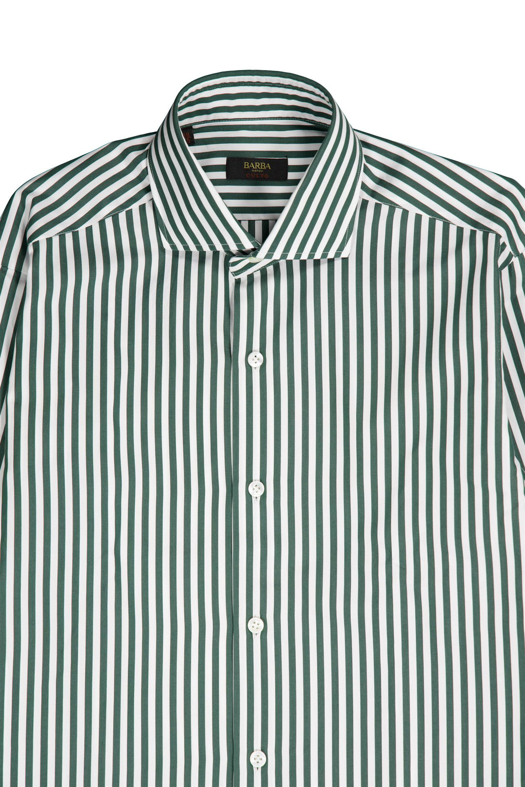 Culto Cotton Shirt Green Stripe