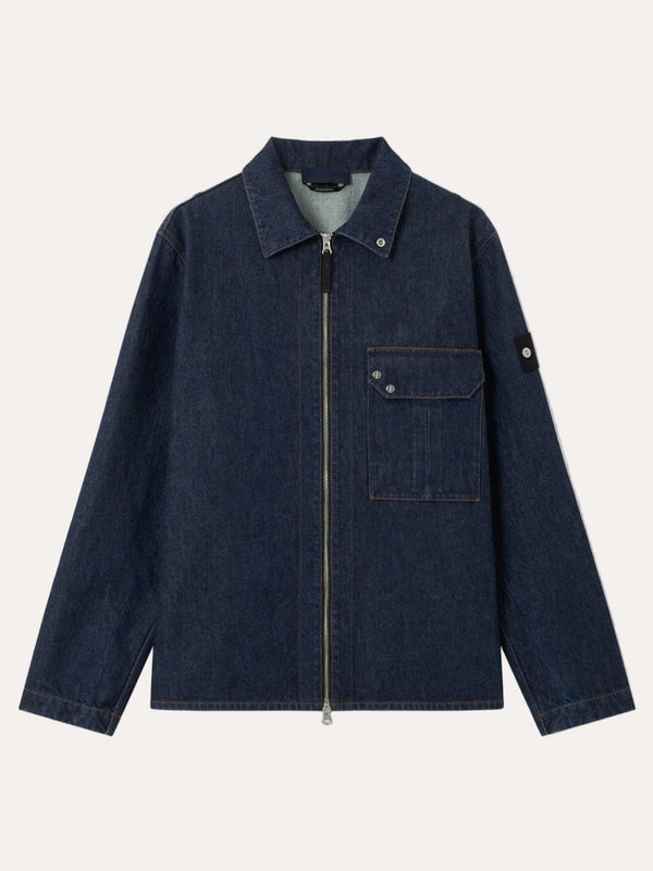1200002 Indigo Denim-Rinsed Comfort-fit overshirt
