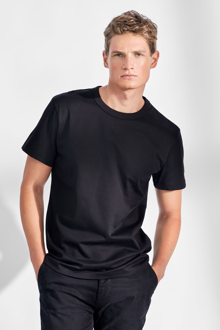 Pima Cotton Crew Neck T-Shirt Black