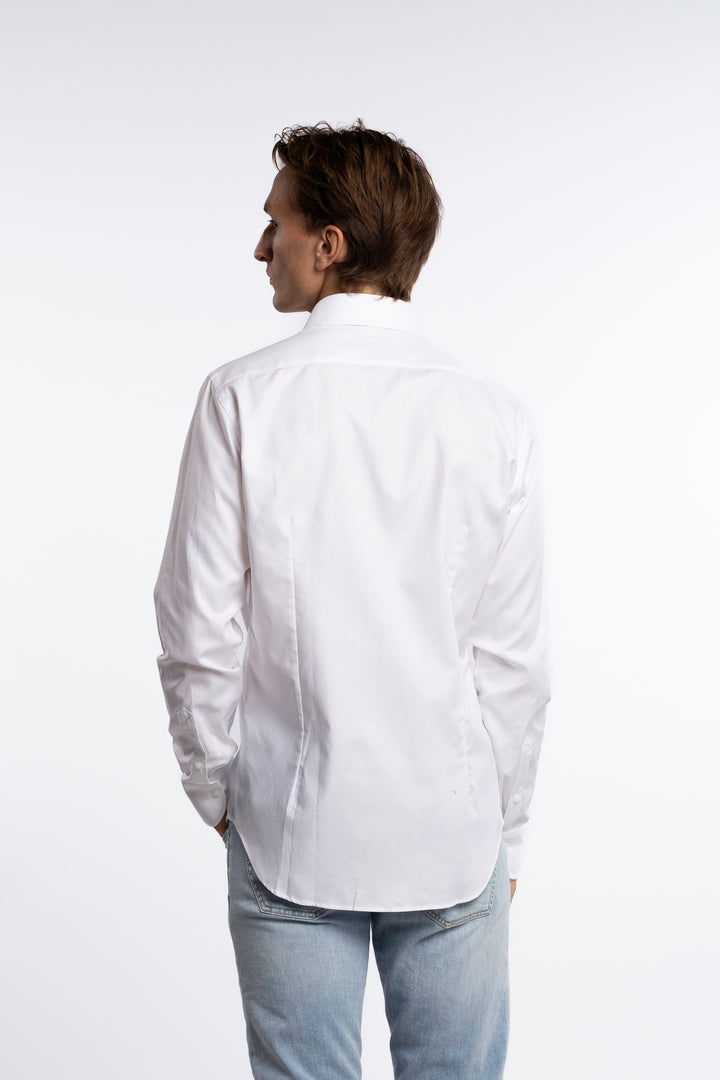 White Cotton Non Iron Shirt White