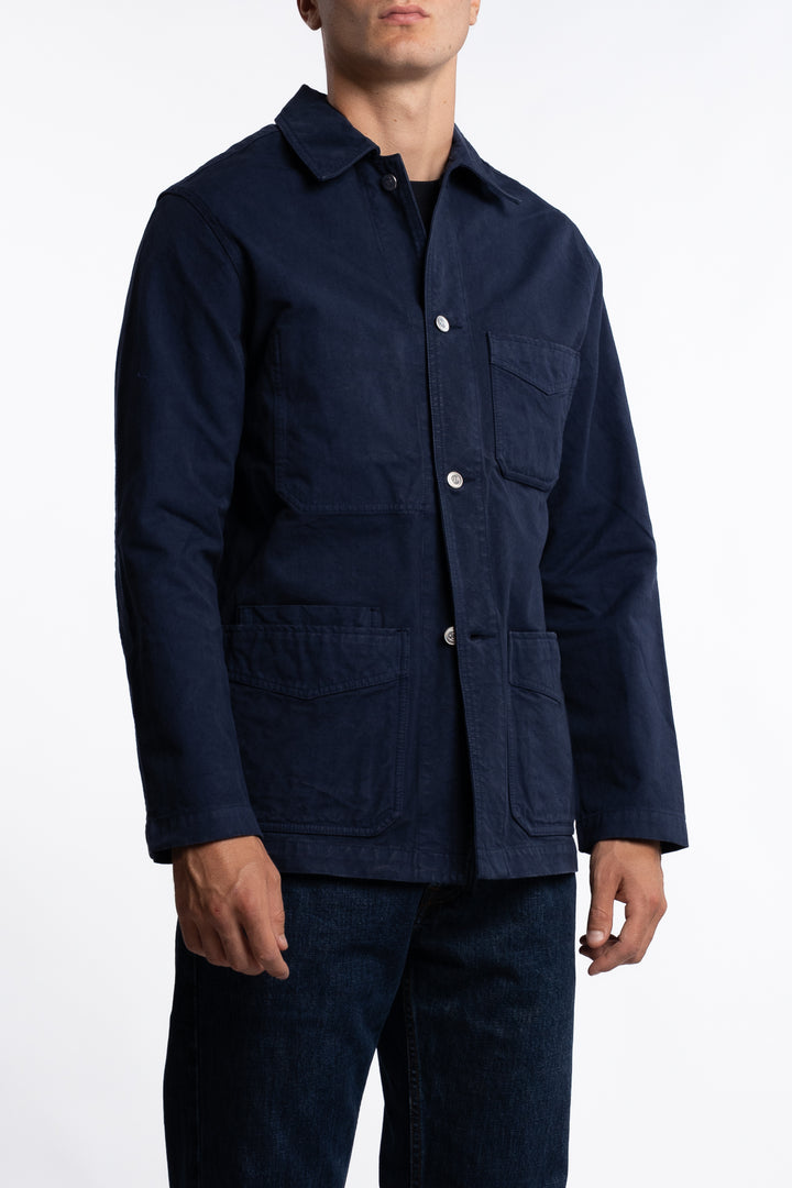Cotton Duck Canvas Five-Pocket Chore Jacket Navy