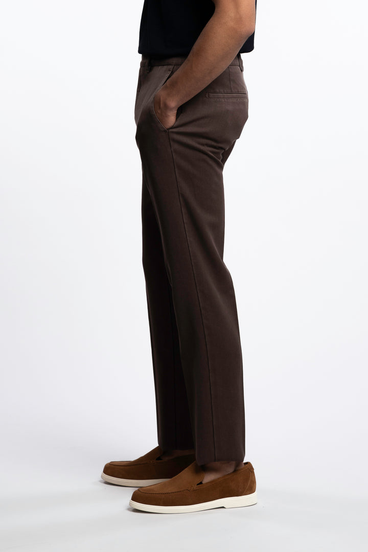Vulcano Wool Dyed Chinos Brown