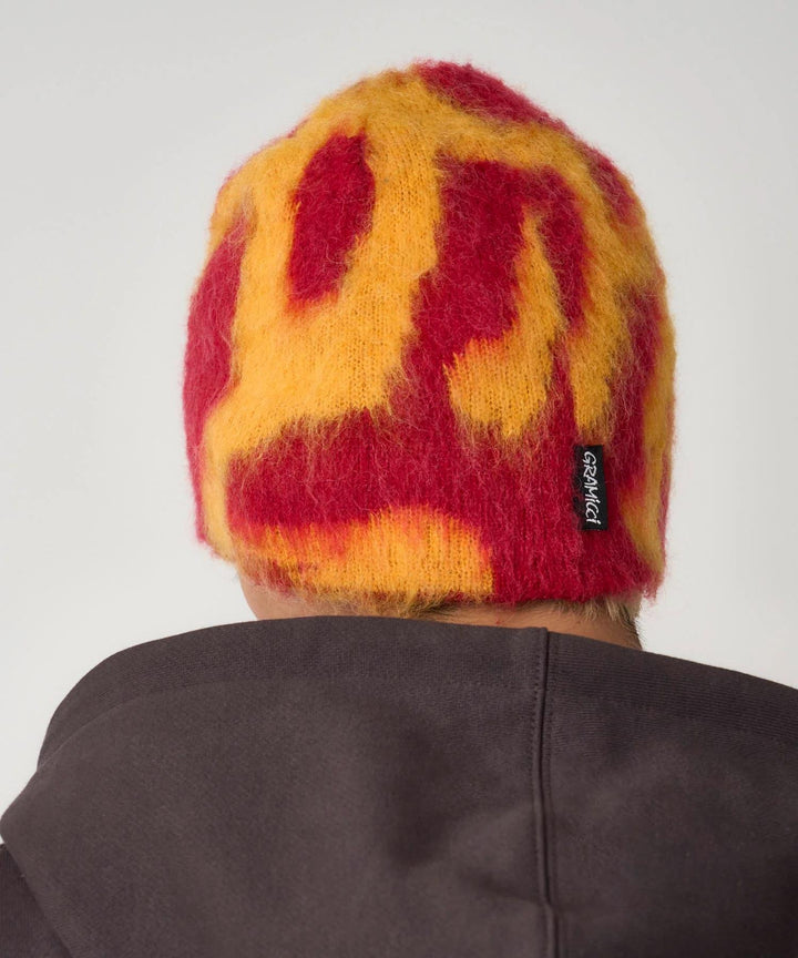 Mohair Burly Runningman Beanie Burnt Orange