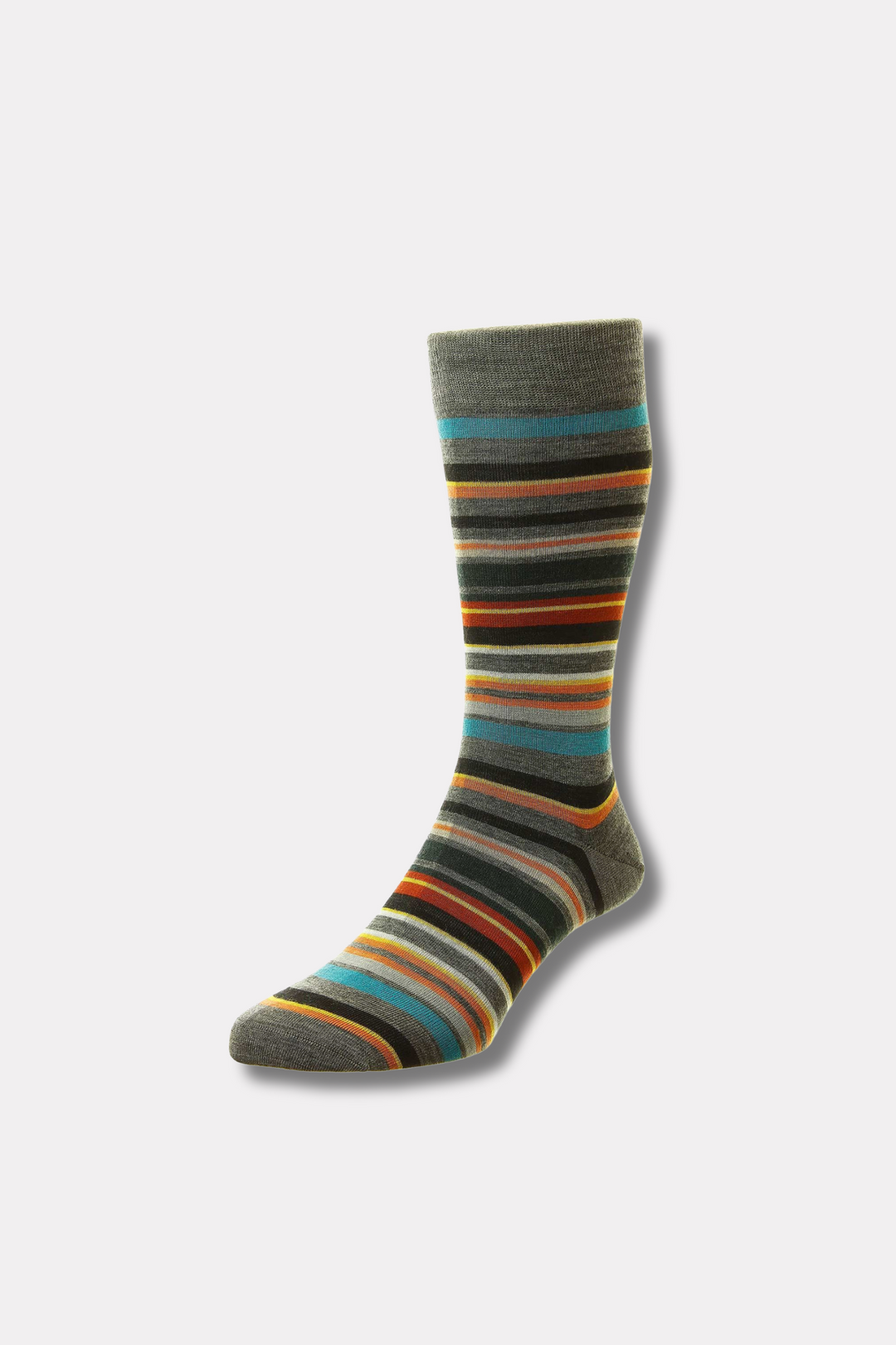 Quakers Mid Grey/Turquoise/Mandarin Stripe