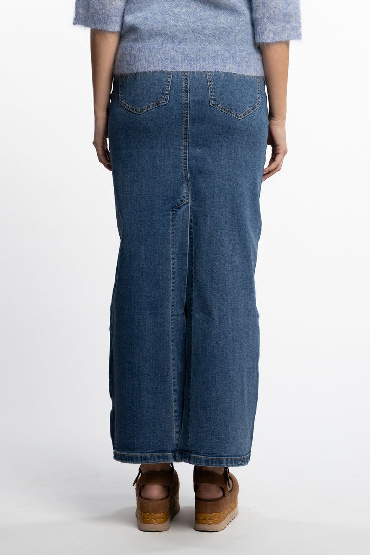 Kris Blue Denim Skirt- Washed Denim