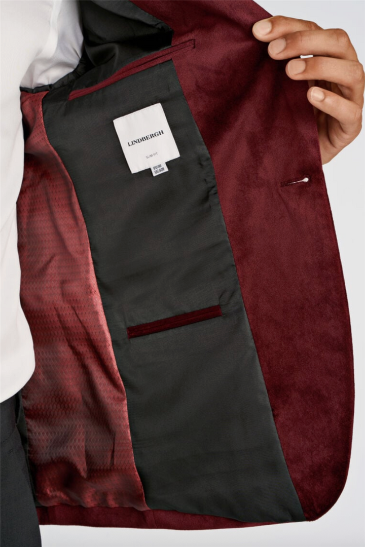 Velvet Blazer Burgundy