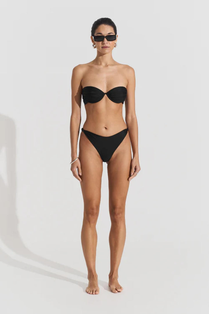 Twisted Bikini Bottom- Black