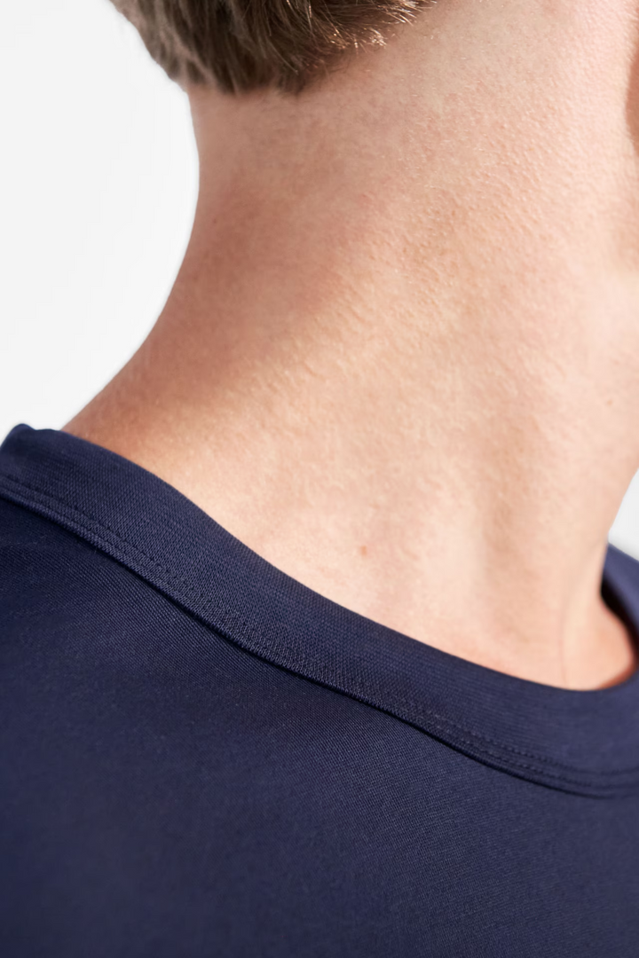 Pima Cotton Crew Neck T-Shirt Navy Blue