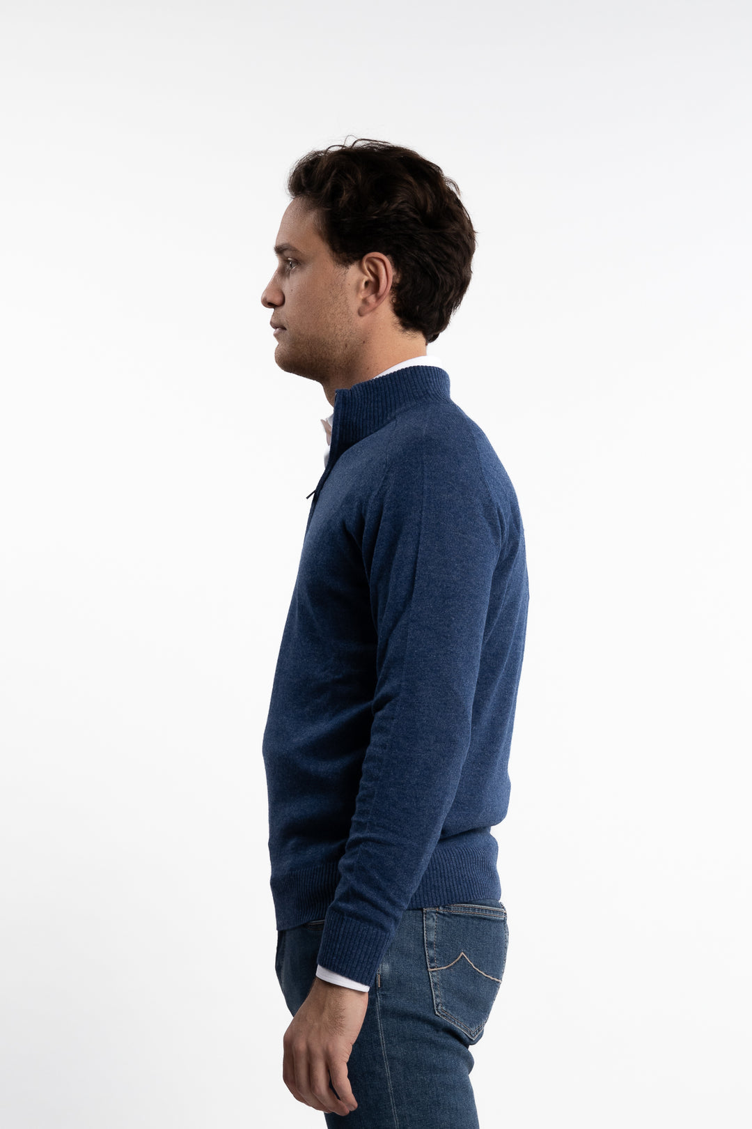 Cashmere Half-Zip Indaco