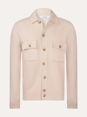 Super Geelong Jacket With Buttons And Shirt Collar Cream