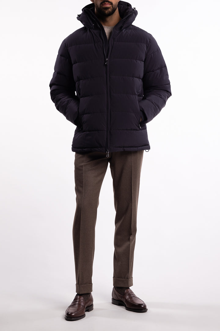 Hooded Puffer Jacket Dark Blue