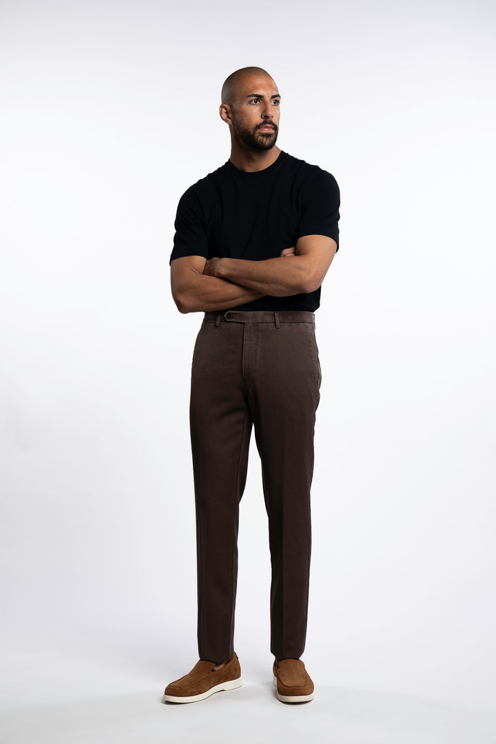 Vulcano Wool Dyed Chinos Brown