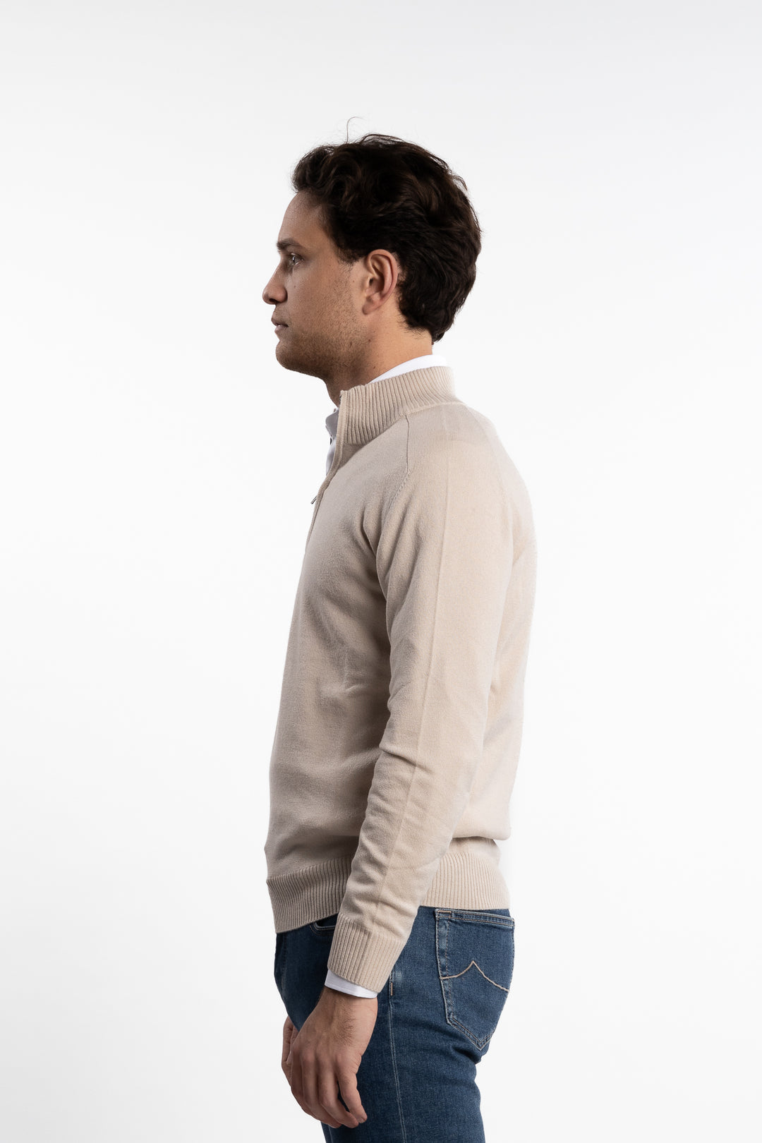 Cashmere Half-Zip Sabbia
