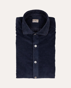 Corduroy Western Shirt Navy