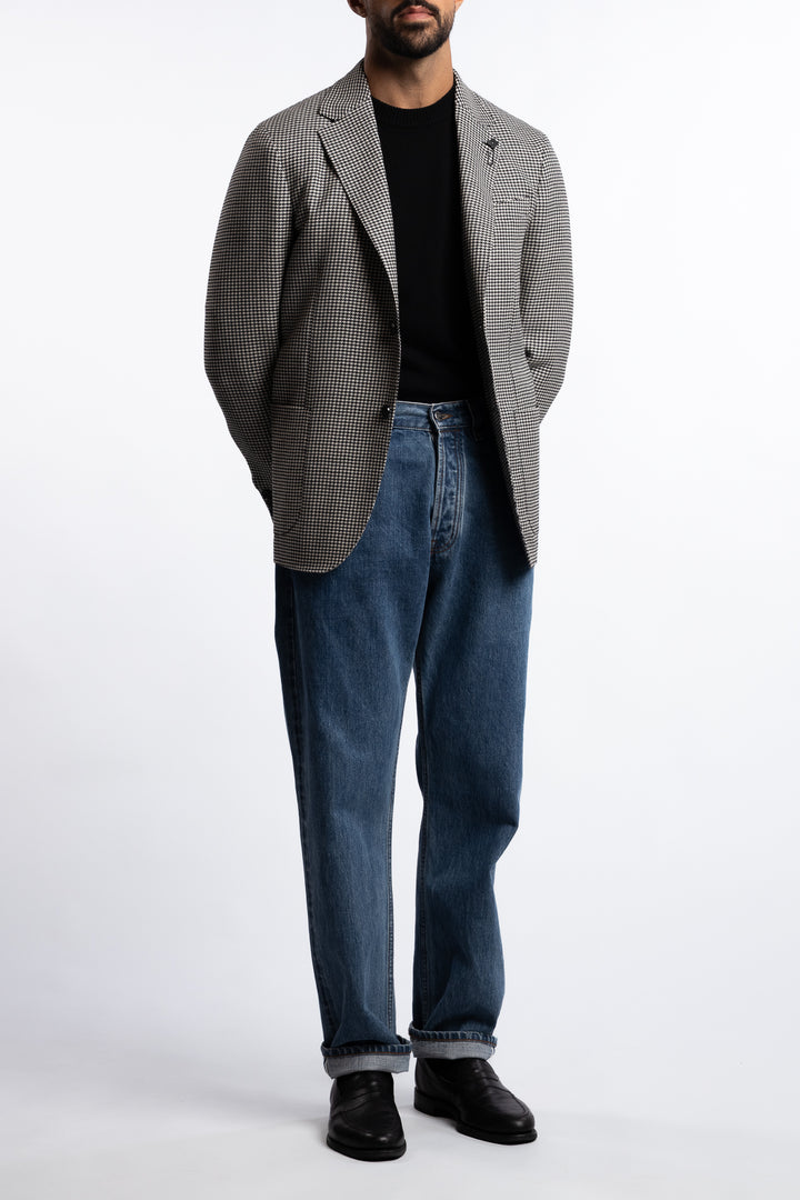 Roma Wool Regular Fit Blazer Black/White Houndstooth
