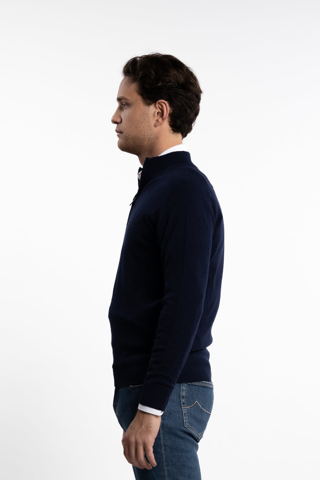 Cashmere Half-Zip Navy