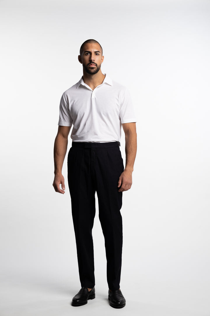 Pisa Cotton/Linen Trousers Navy