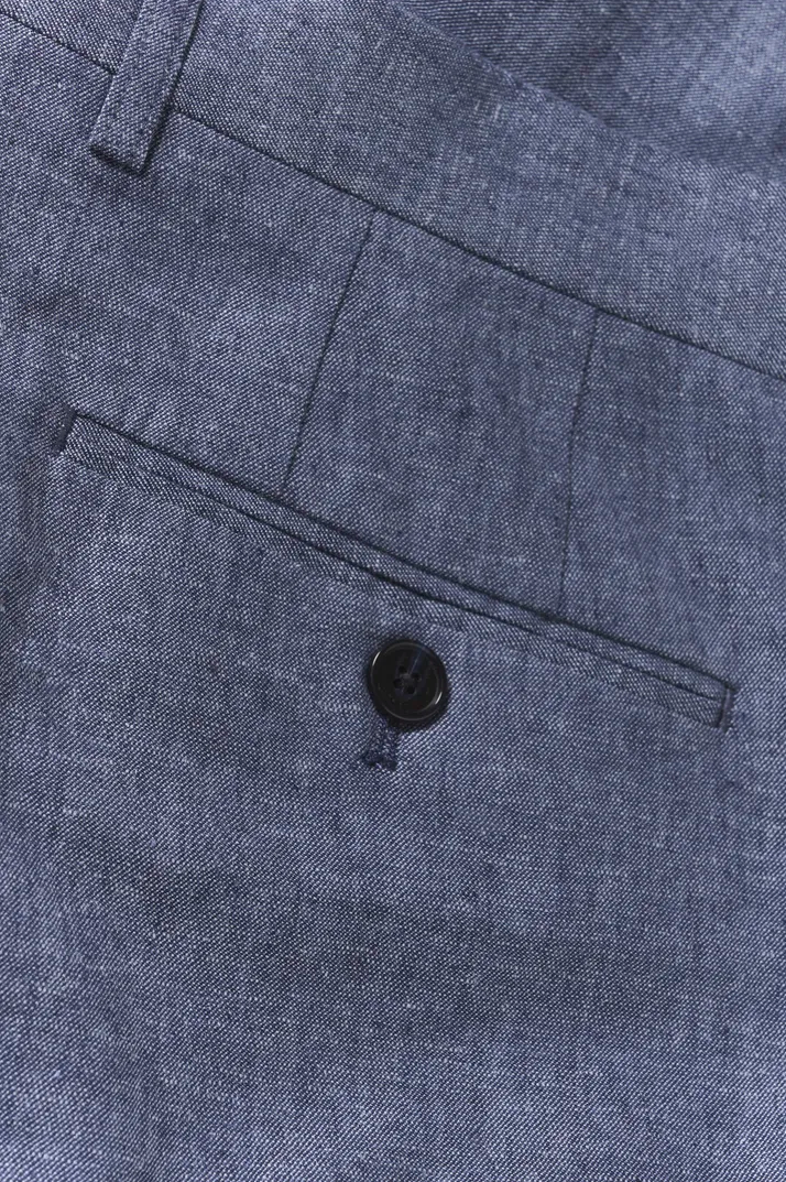 Malas Cotton/Linen Trouser Blue Fusion