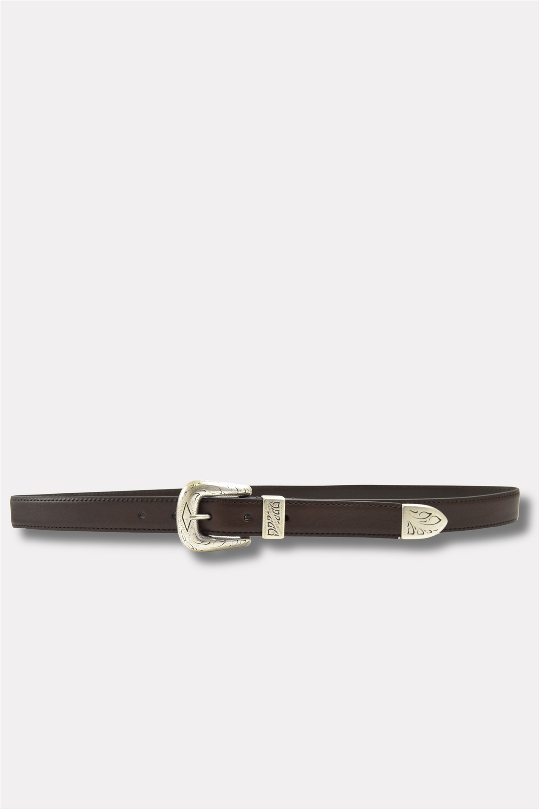 Western Leather Belt Dark Brown 2,5 cm