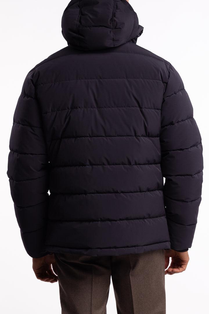 Hooded Puffer Jacket Dark Blue