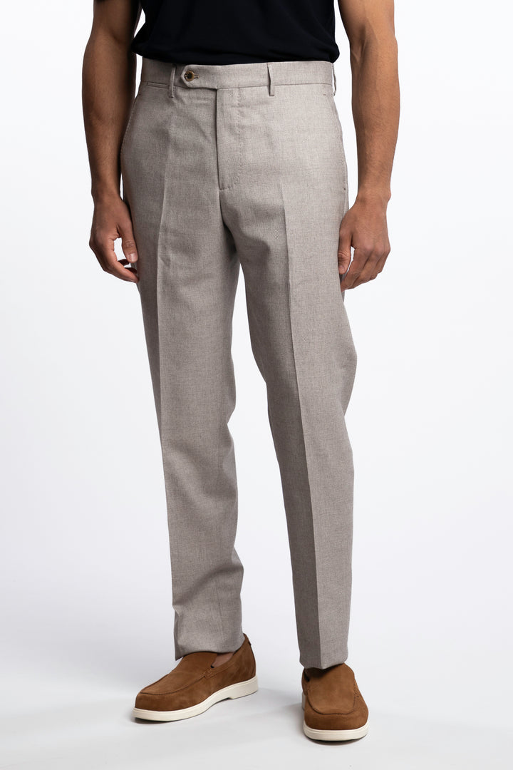 Vulcano Virgin Wool/Cotton Chinos Desert