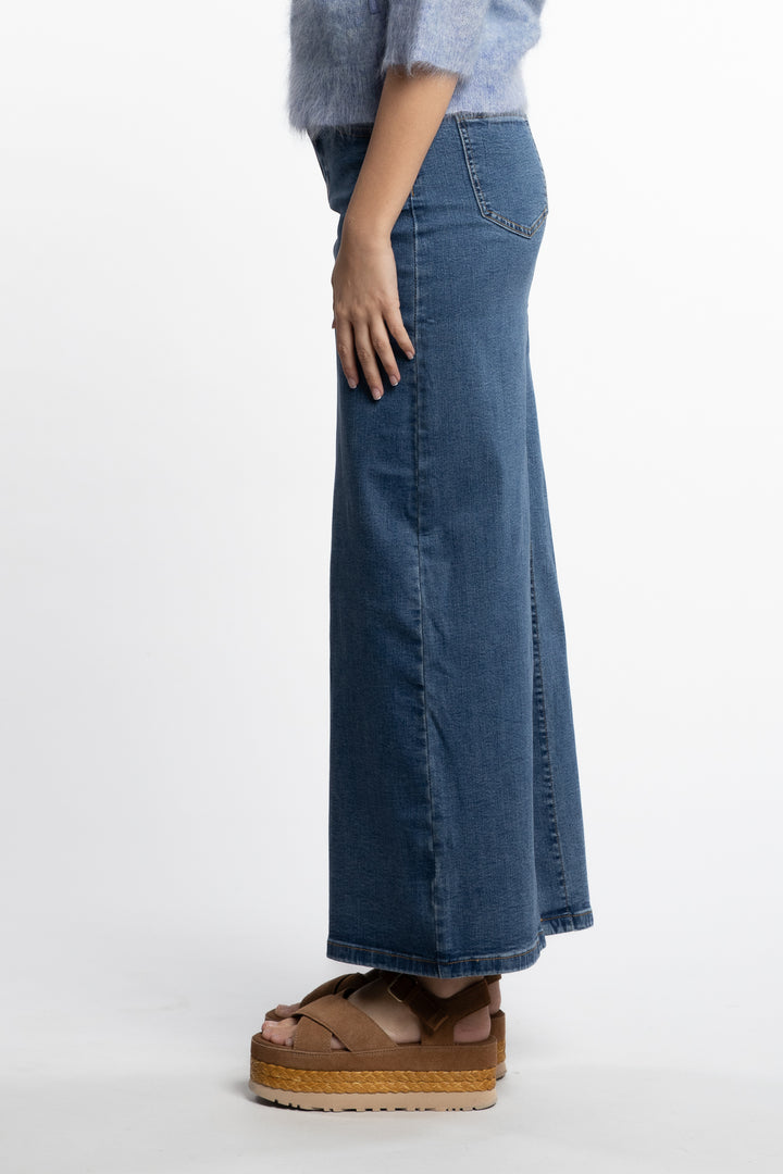 Kris Blue Denim Skirt- Washed Denim