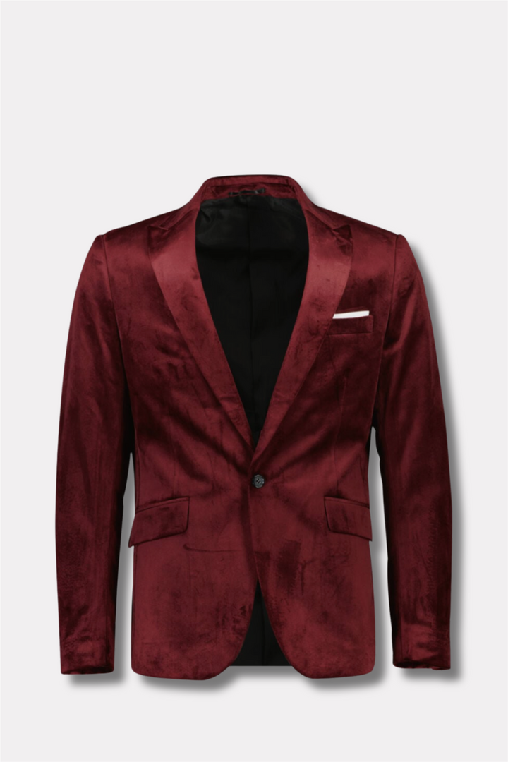 Velvet Blazer Burgundy