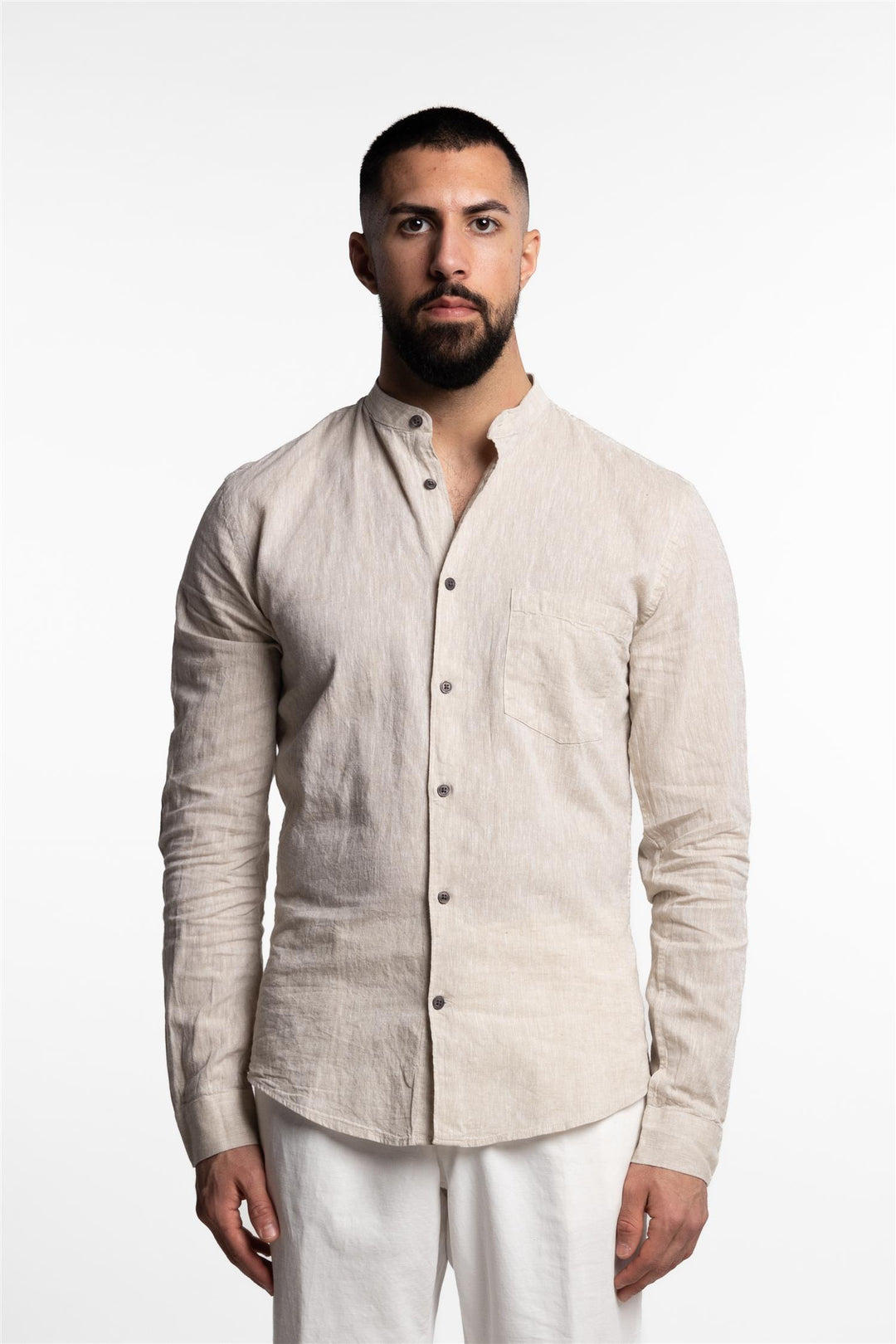 Linen/Cotton Shirt Light Stone