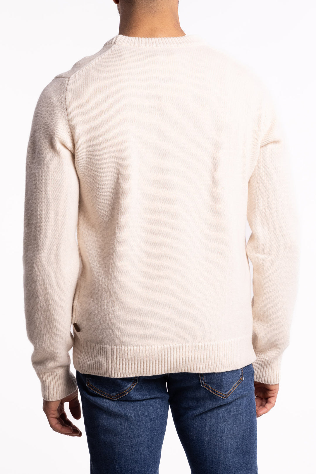 Crewneck With Skier Virgin Wool/Cashmere Cream White