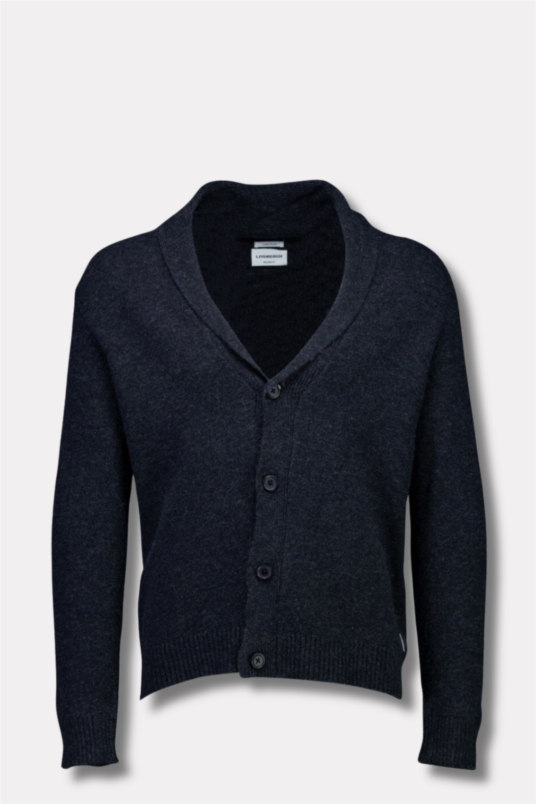 Lambswool Shawlcollar Cardigan Charcoal Mel