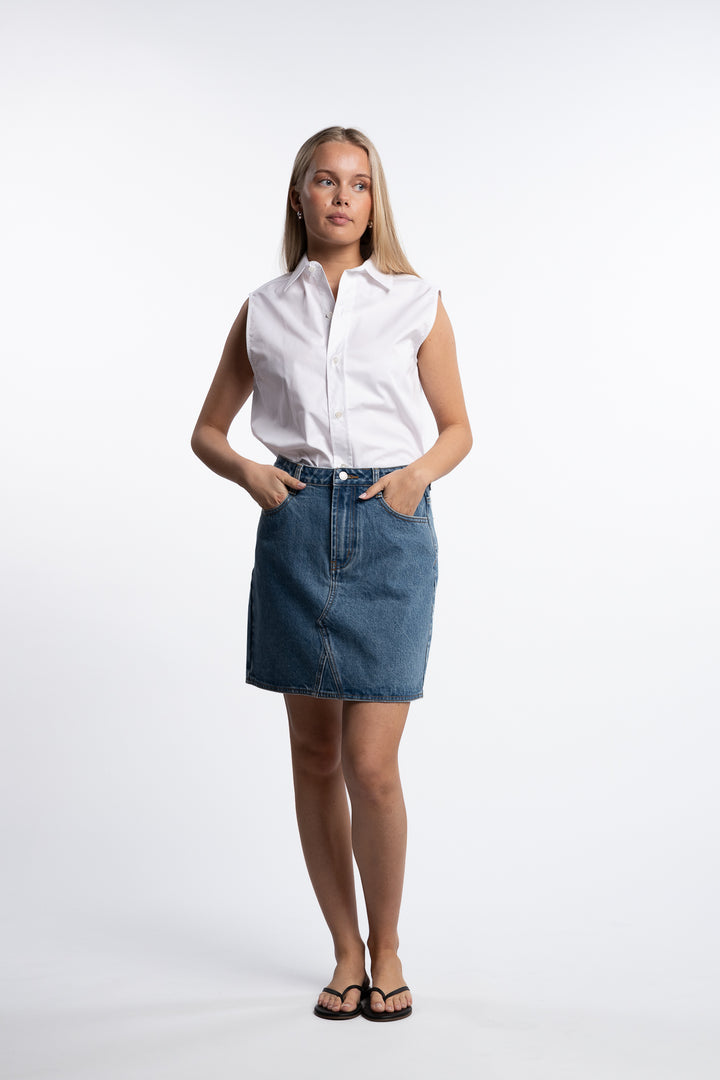 Sleeveless Coastal Shirt- Bright White