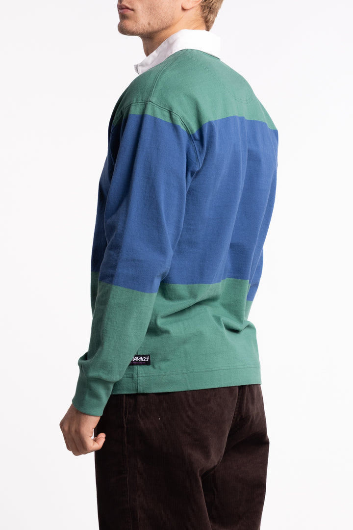 Langdon Rugby Shirt Cerulean / Emerald