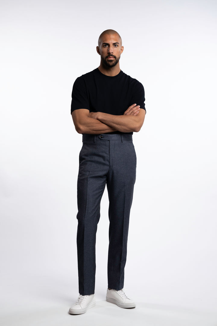 Vulcano Virgin Wool/Cotton Chinos Blue