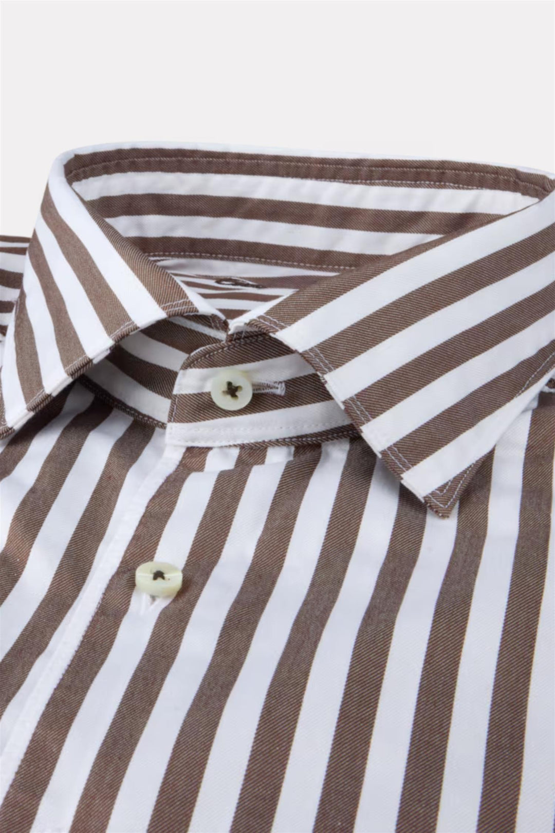 Slimline Brown Striped Shirt