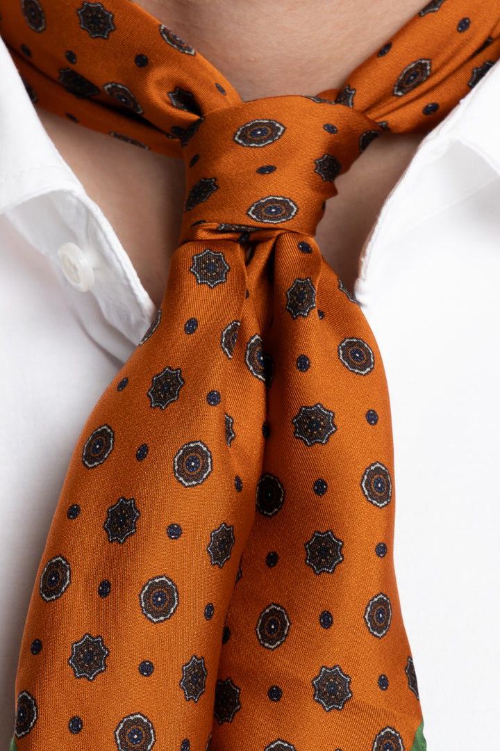 Silk Bandana Orange/Green
