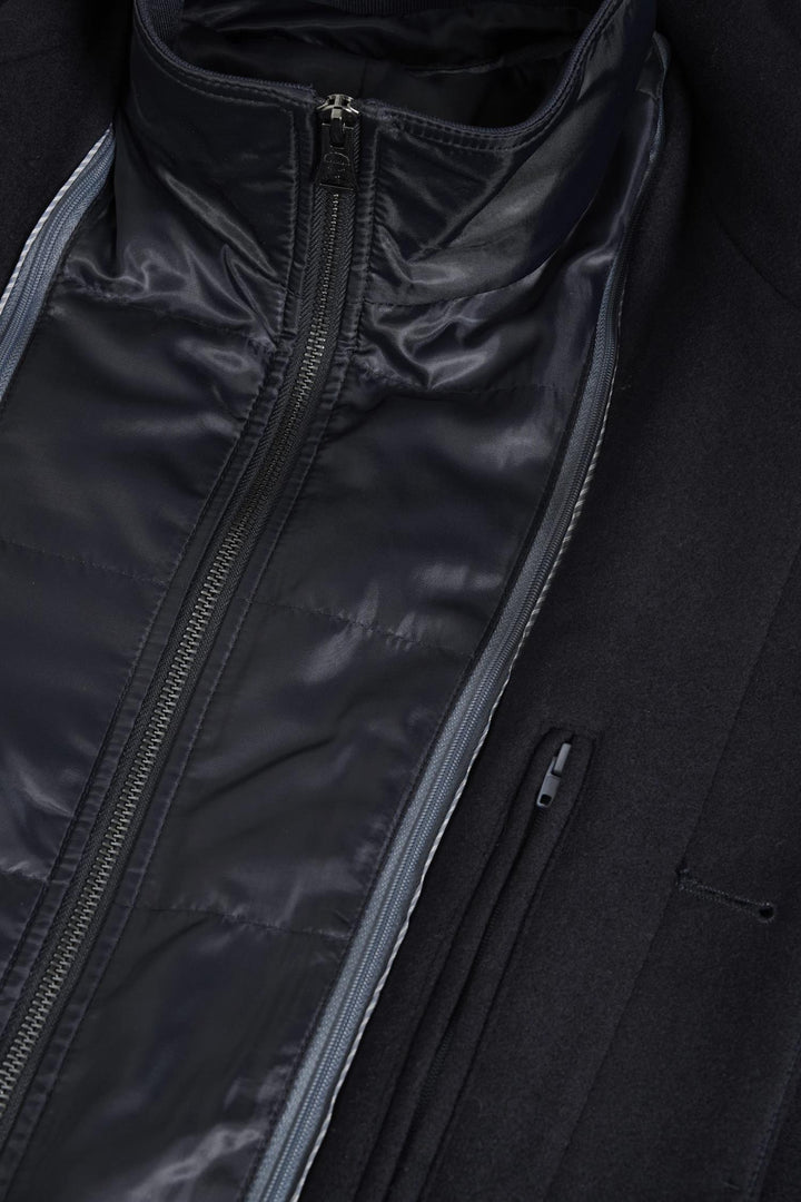 MaHarvey Short Wool Coat Dark Navy