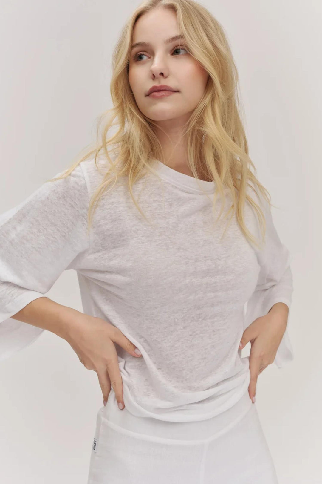 Heli Linen Tee - White