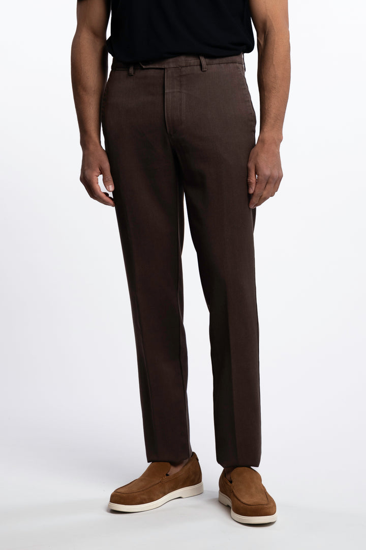 Vulcano Wool Dyed Chinos Brown