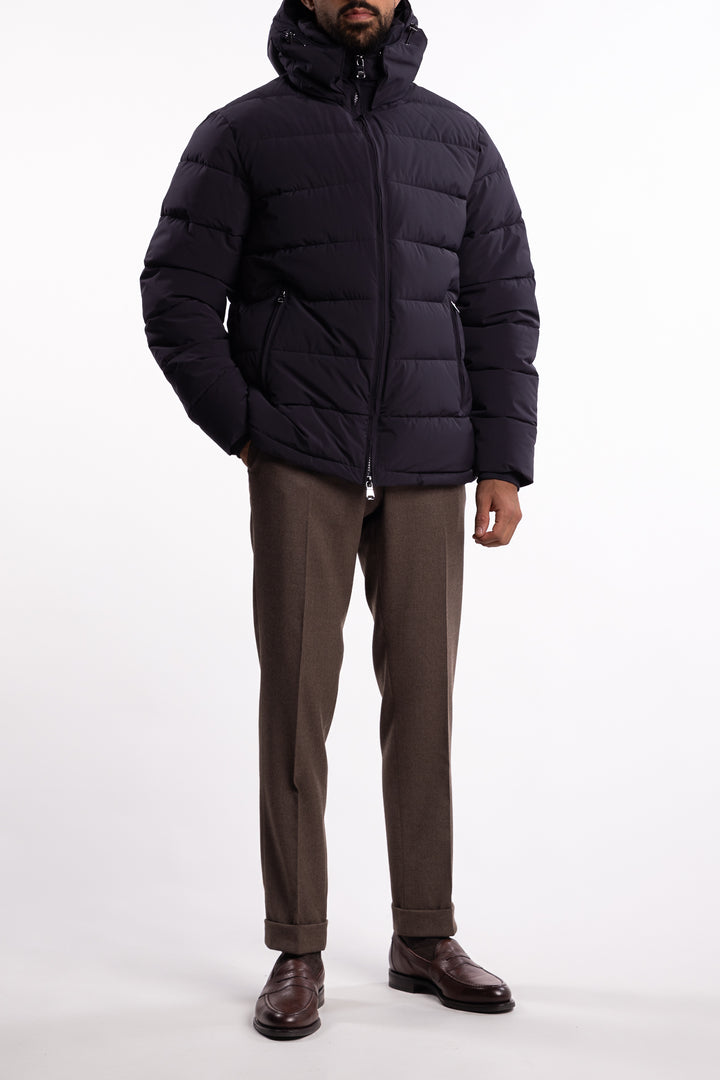 Hooded Puffer Jacket Dark Blue
