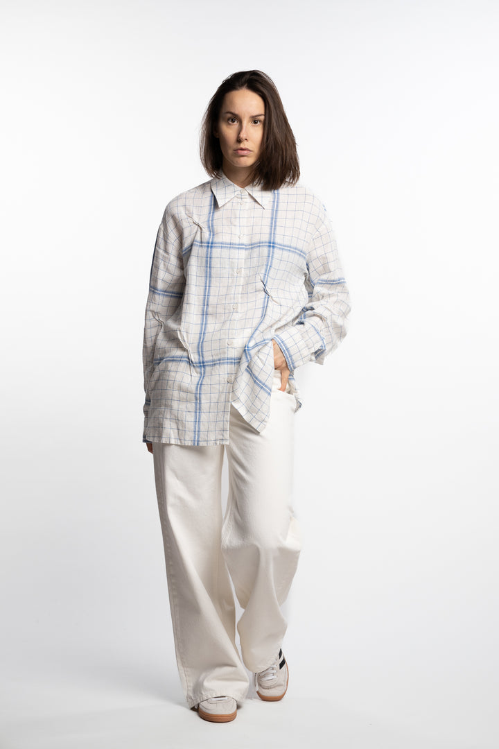 Bibi Check Shirt- Blue Mix